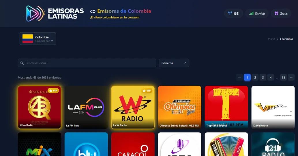 Vista previa de Emisoras Latinas